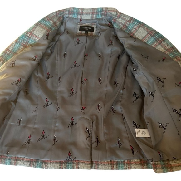 TALBOTS SHETLAND ABERDEEN PASTEL PLAID WOOL BLEND BLAZER SIZE 8 - Picture 10 of 14